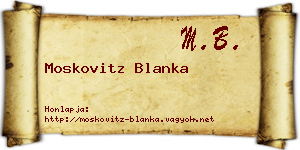 Moskovitz Blanka névjegykártya